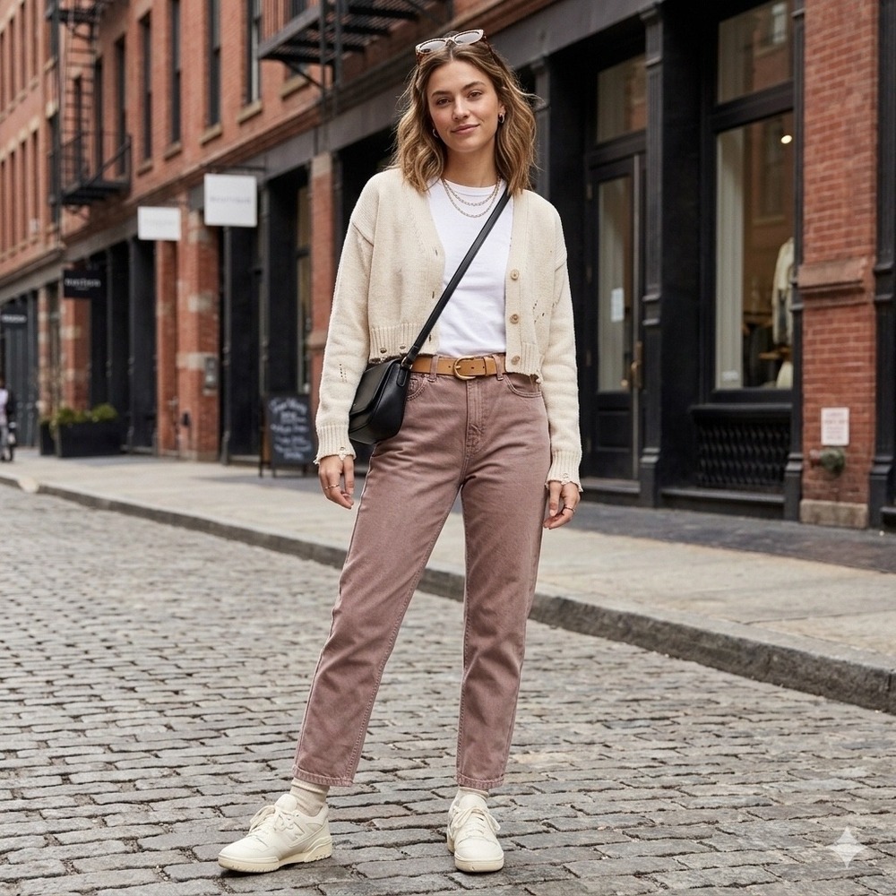 Dynamite Claudia Mom Jeans High Waisted Mauve Brown - Size 25